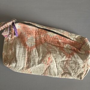Kantha Cream And Peachy Orange Pouch #22